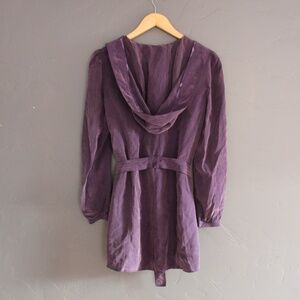 Vintage Burberry purple suede hooded jacket